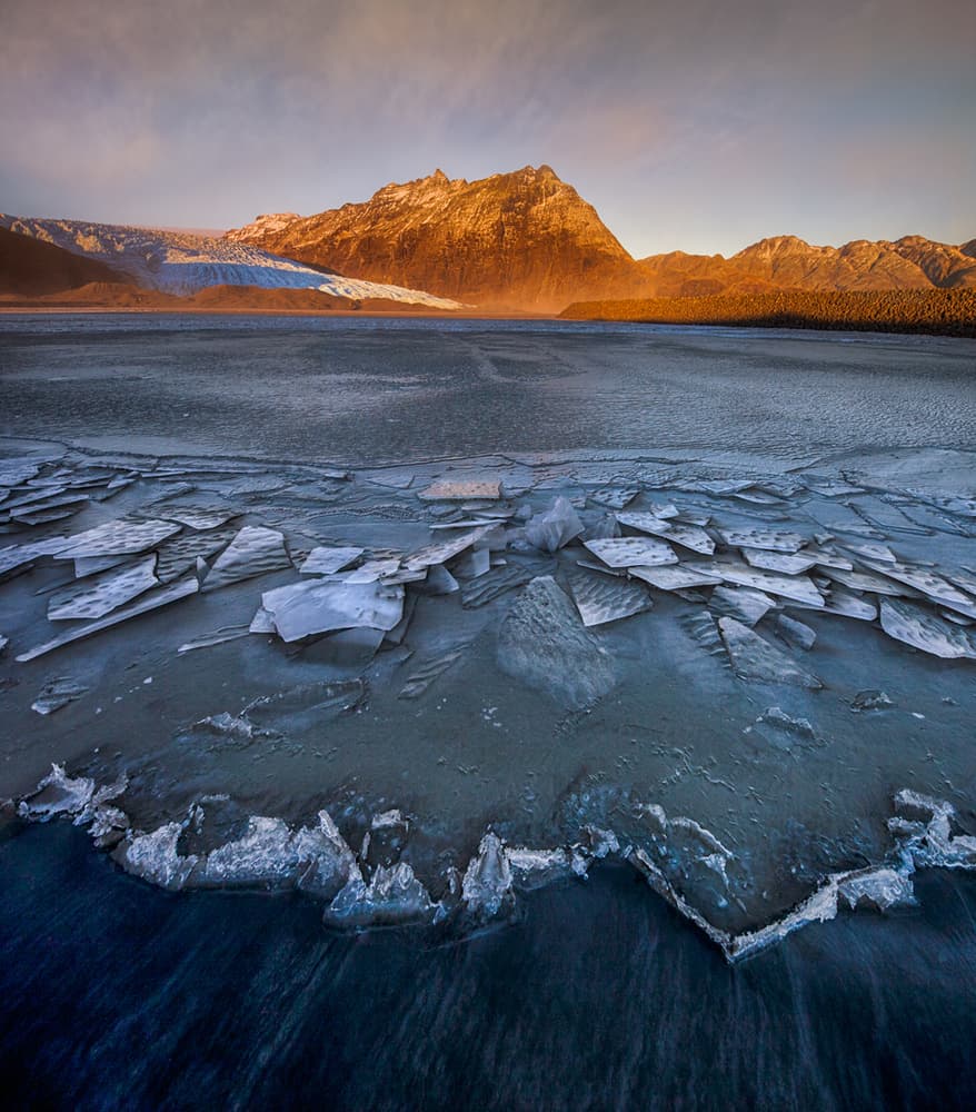 Golden Hour Glacier Lake by Peter Svoboda MQEP — canvas wall art