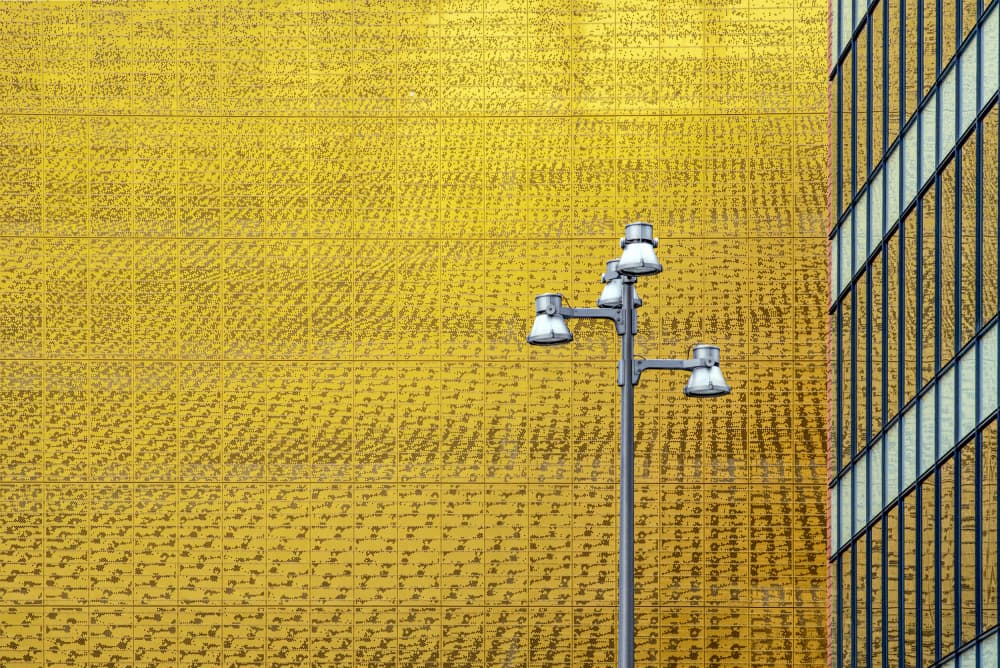 Golden Wall Street Light by Linda Wride — canvas wall art