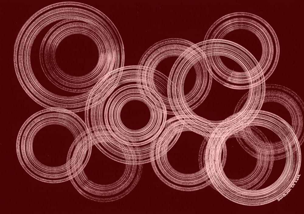 Soft Maroon Circles by Santhosh ch — canvas wall art