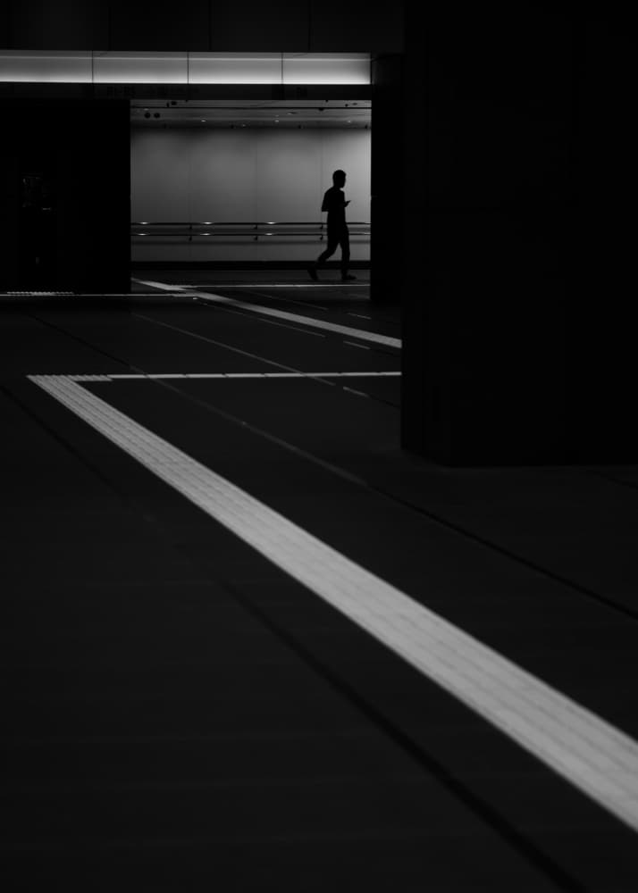 Lone Figure Underpass by Satoshi Hata — canvas wall art