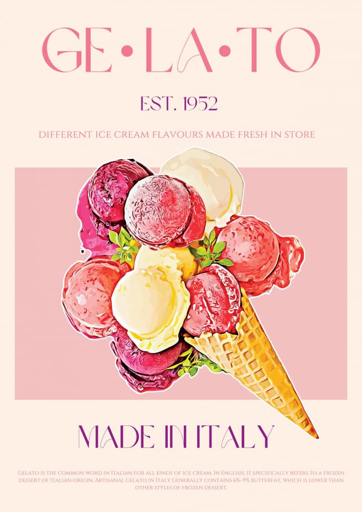 Fresh Italian Gelato by Nazma Khokhar — canvas wall art