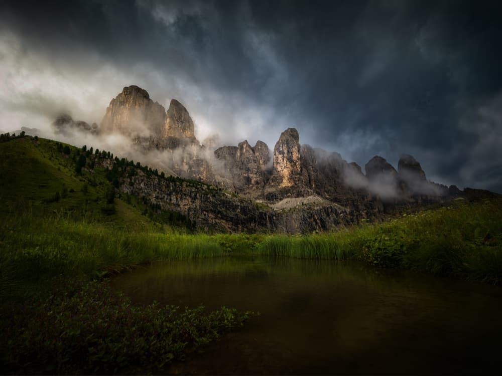 Misty Mountain Lake by Radek Pohnan — canvas wall art