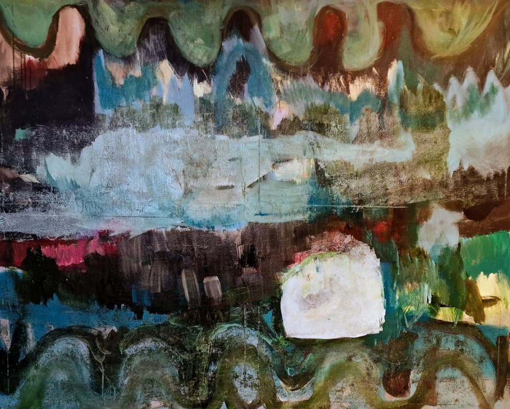 Vibrant Abstract Landscape by Joackim Schou Dahle — canvas wall art