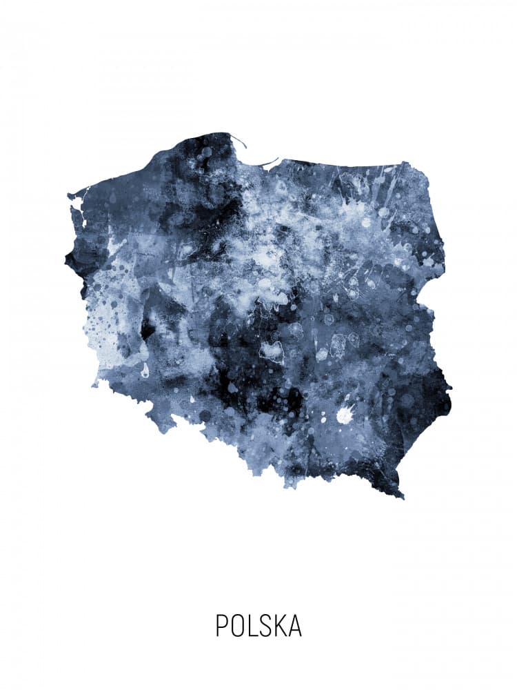 Abstract Poland Map by Michael Tompsett — canvas wall art