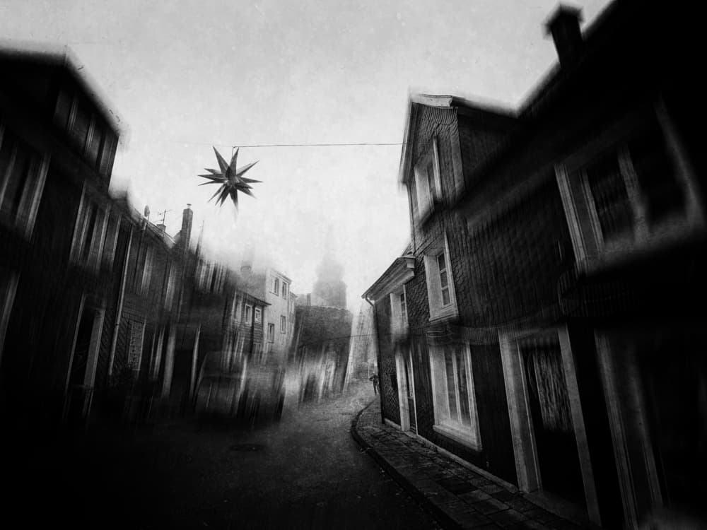 Monochrome City Star Street by Adam Dauria ☂ — canvas wall art