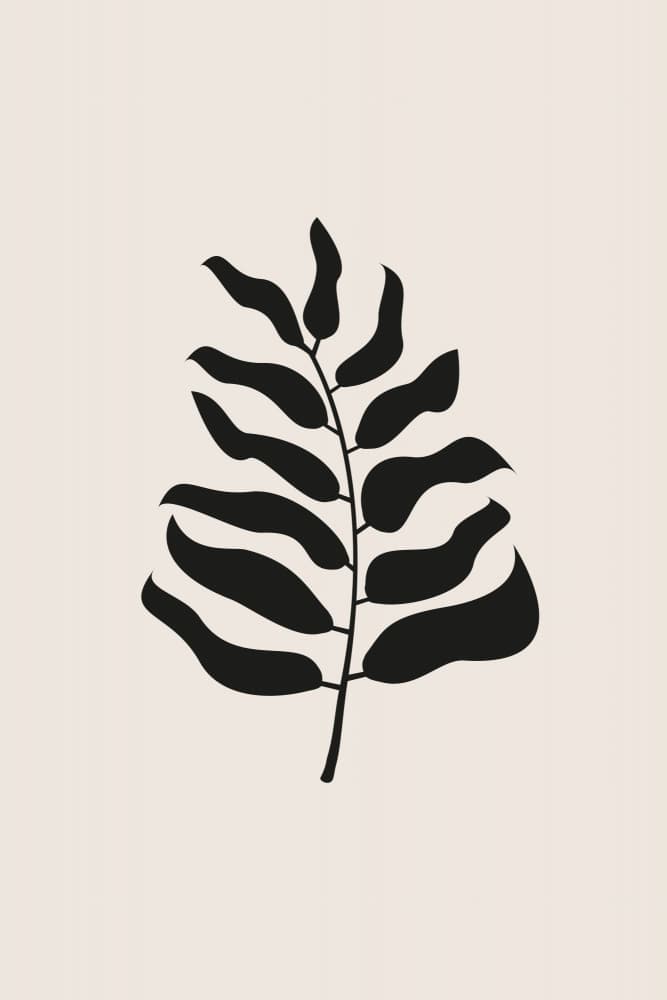 Minimal Fern Silhouette by Karen Menzenbach — canvas wall art
