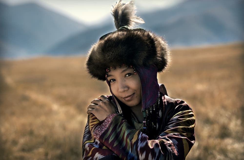 Traditional Mountain Girl Portrait by Waldemar Szmidt — canvas wall art