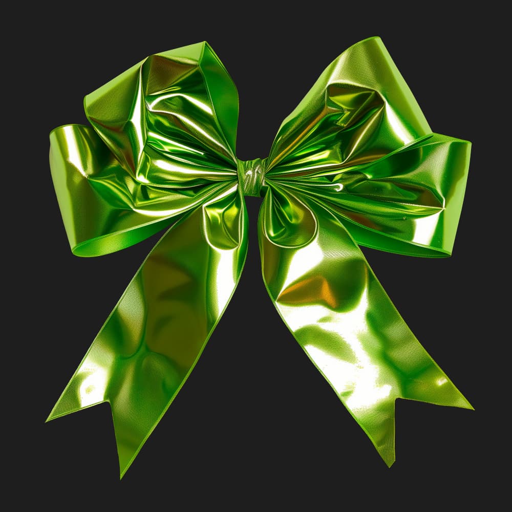 Shiny Green Bow by Marika Barsrsind β canvas wall art