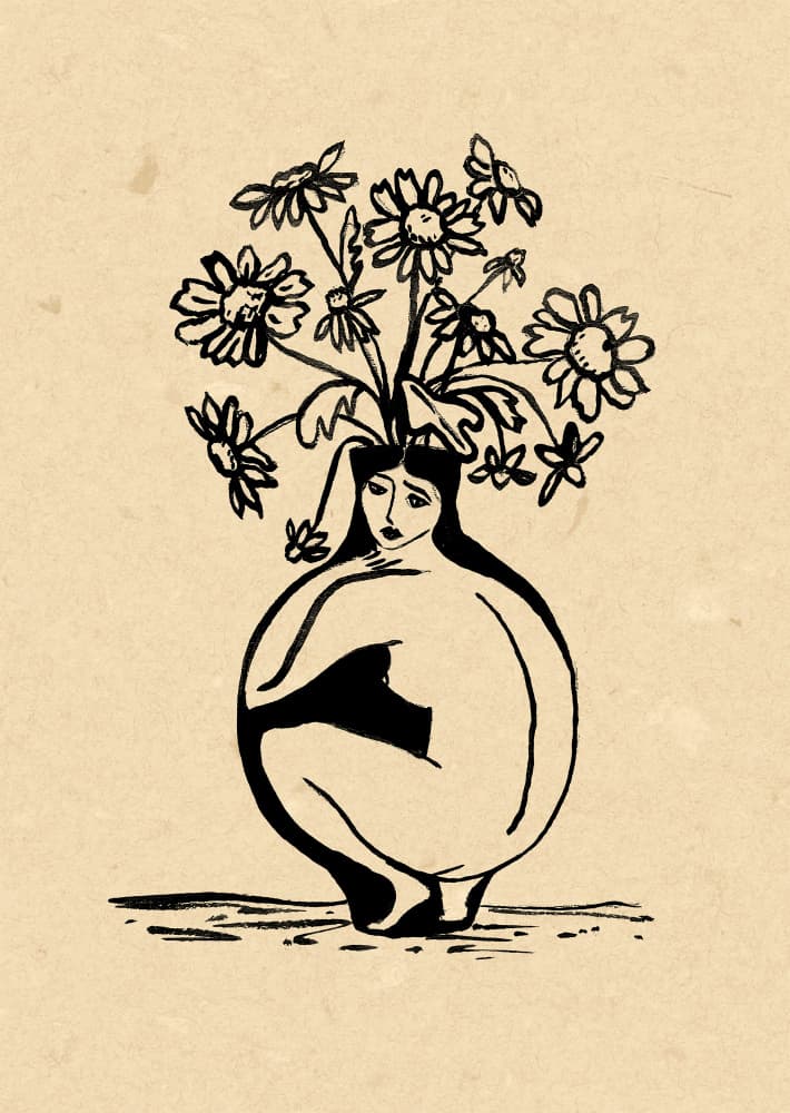 Woman in vase by Raissa Oltmanns — canvas wall art