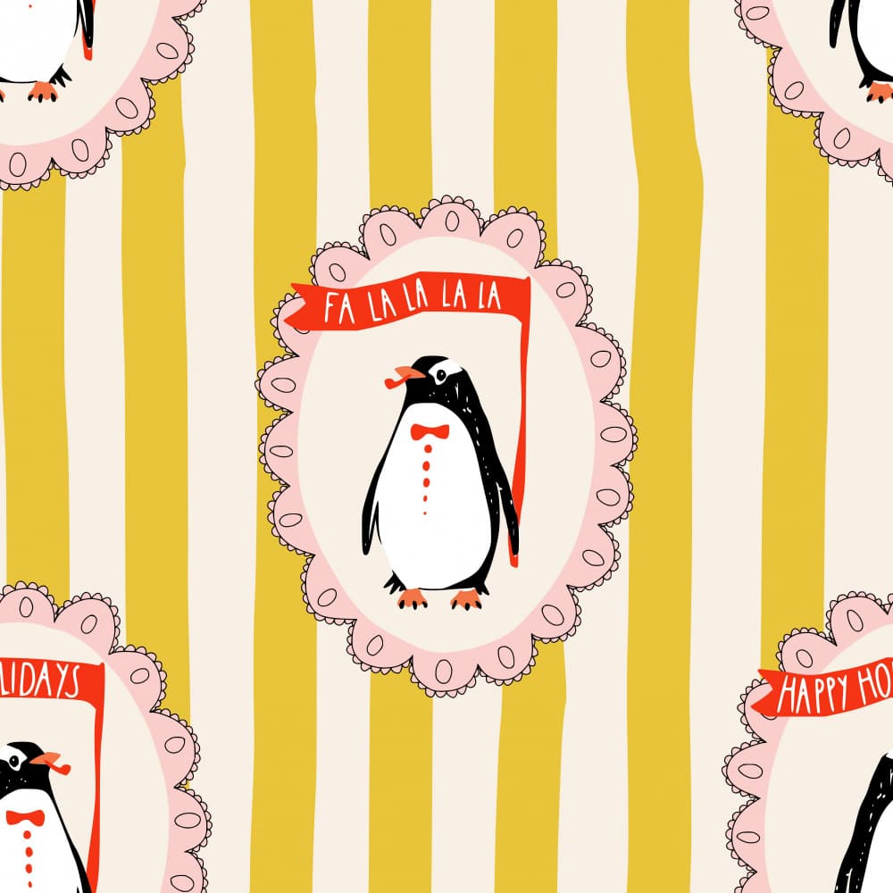 Fa La La Penguin by Annick — canvas wall art