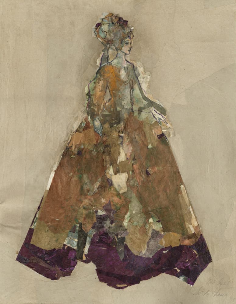 Regal Lady in Collage Gown by Ute Rathmann — canvas wall art