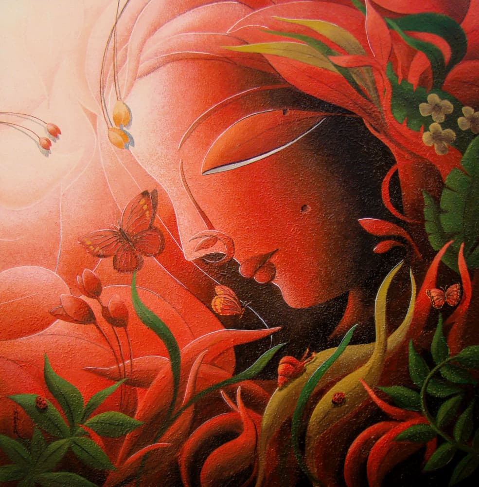 Serene Nature Woman by Dhananjoy Mukherjee — canvas wall art