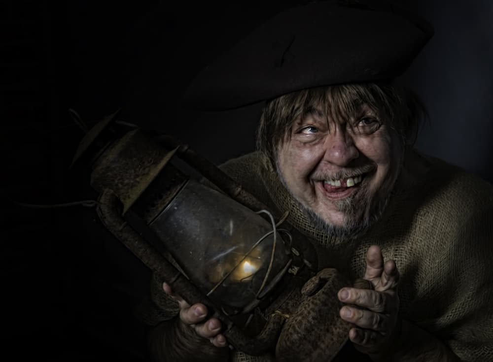 Sly Man with Lantern by Derek Galon MA FRPS FOPS — canvas wall art