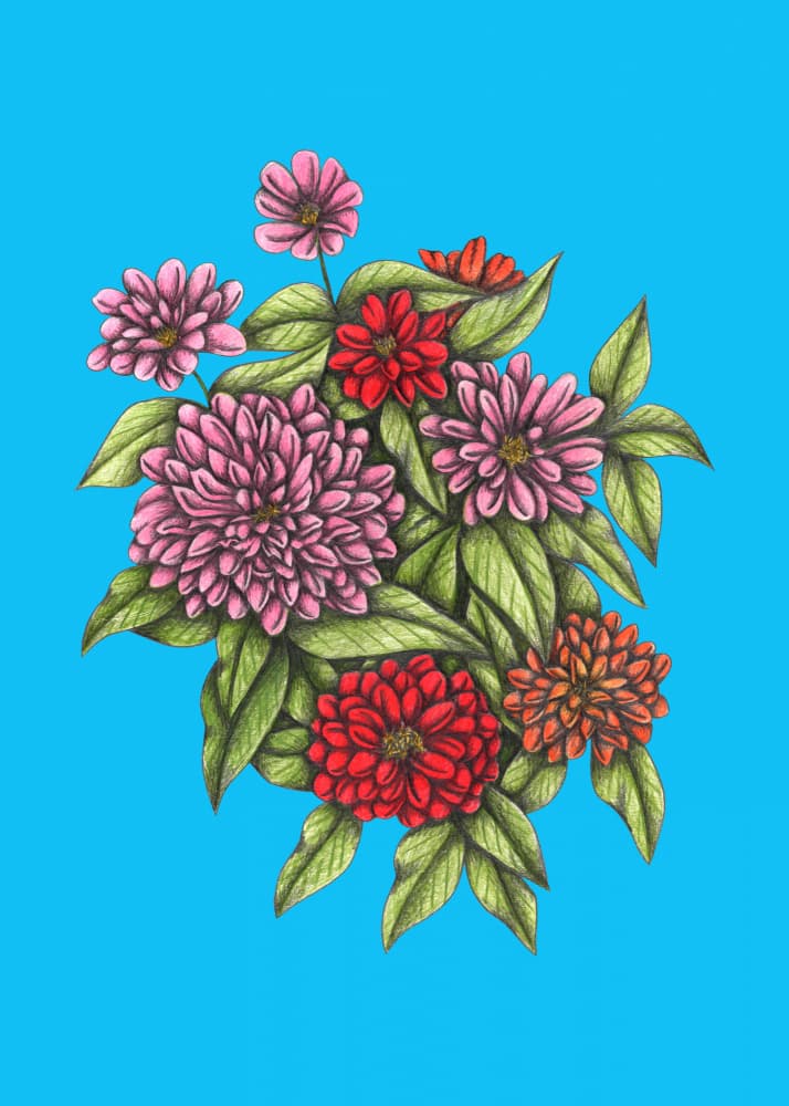 Vibrant Floral Bouquet by Cecilia Battaini — canvas wall art