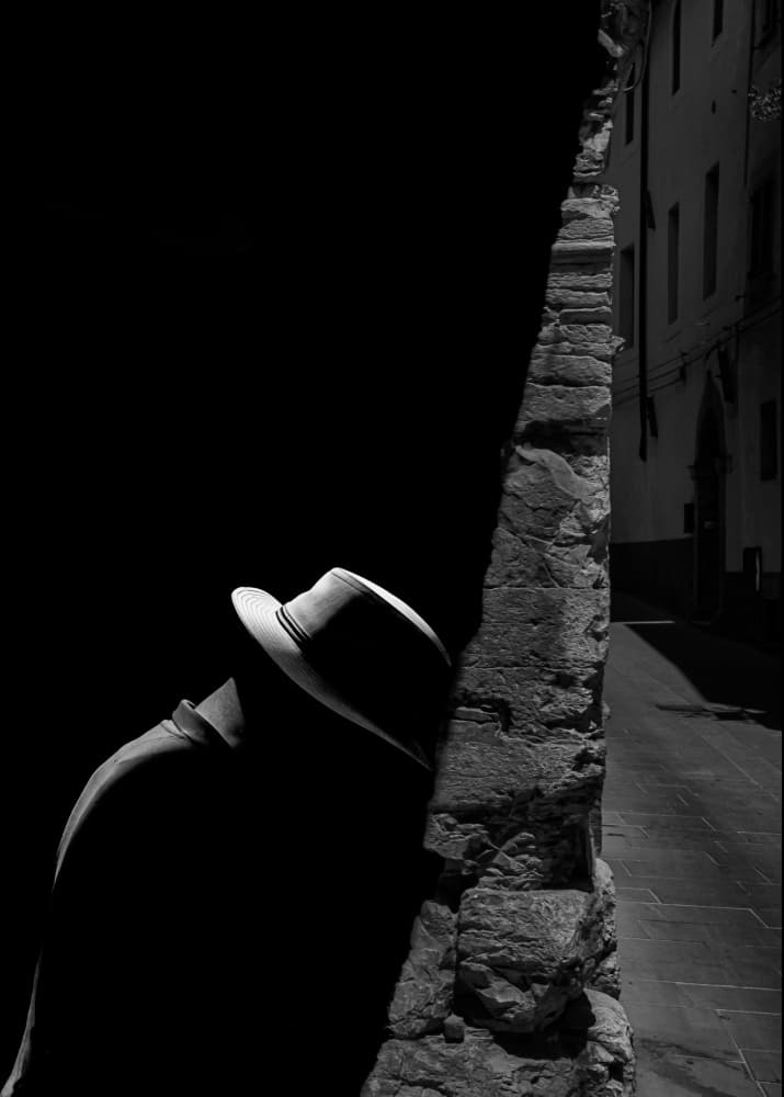 Shadow Man in Alley by Luca Domenichi — canvas wall art