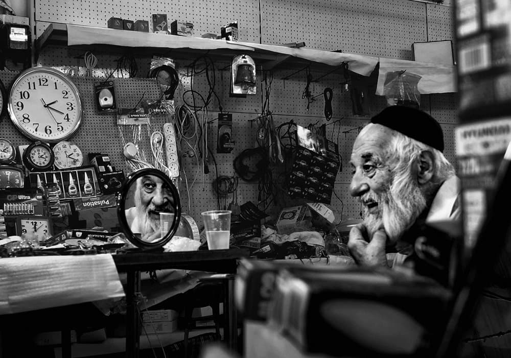 Old Man's Reflection by Orna Naor — canvas wall art