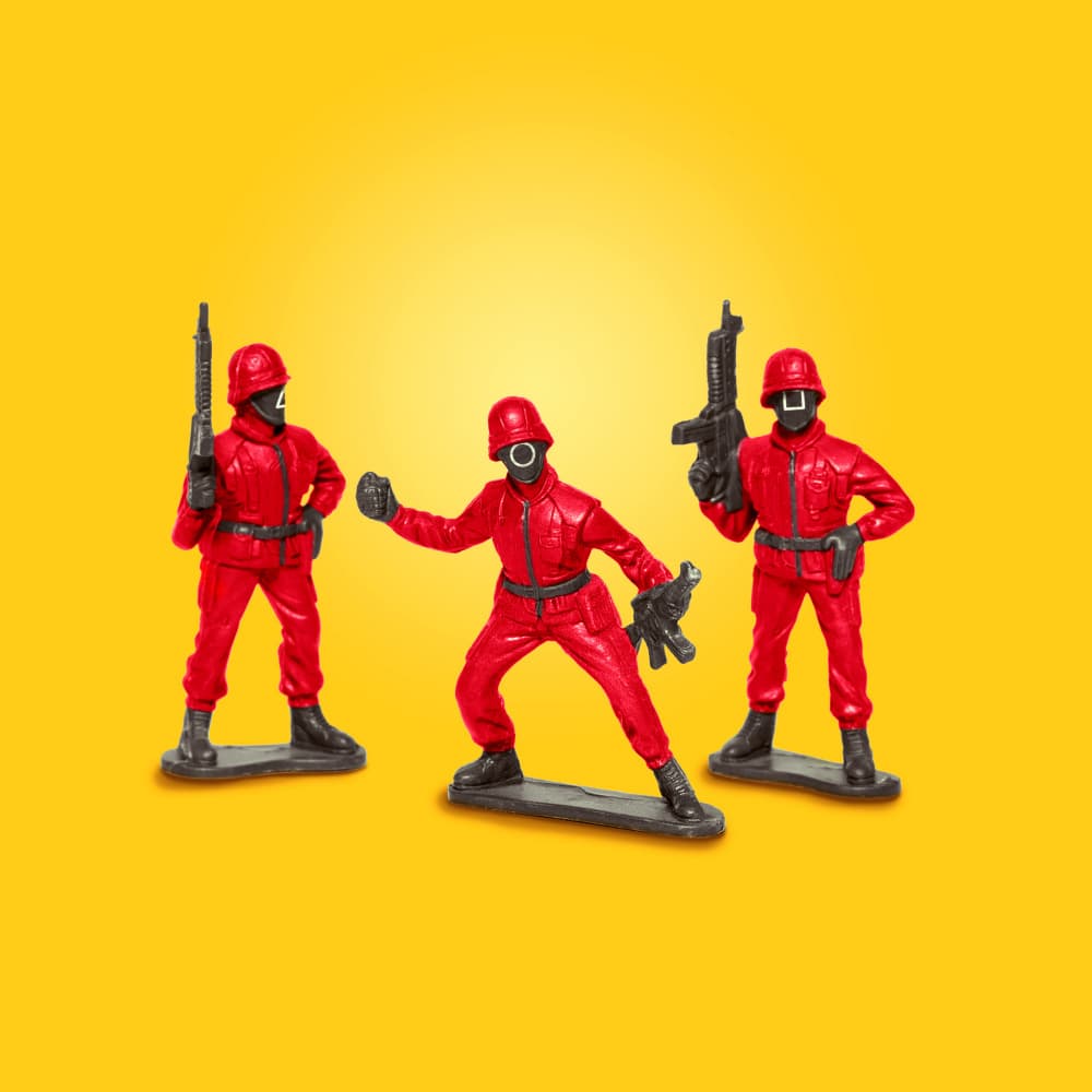 Mysterious Red Figures by Artem Pozdniakov — canvas wall art