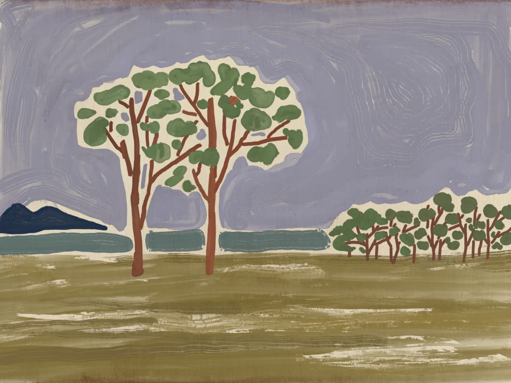 Serene Field Trees by Little Dean — canvas wall art