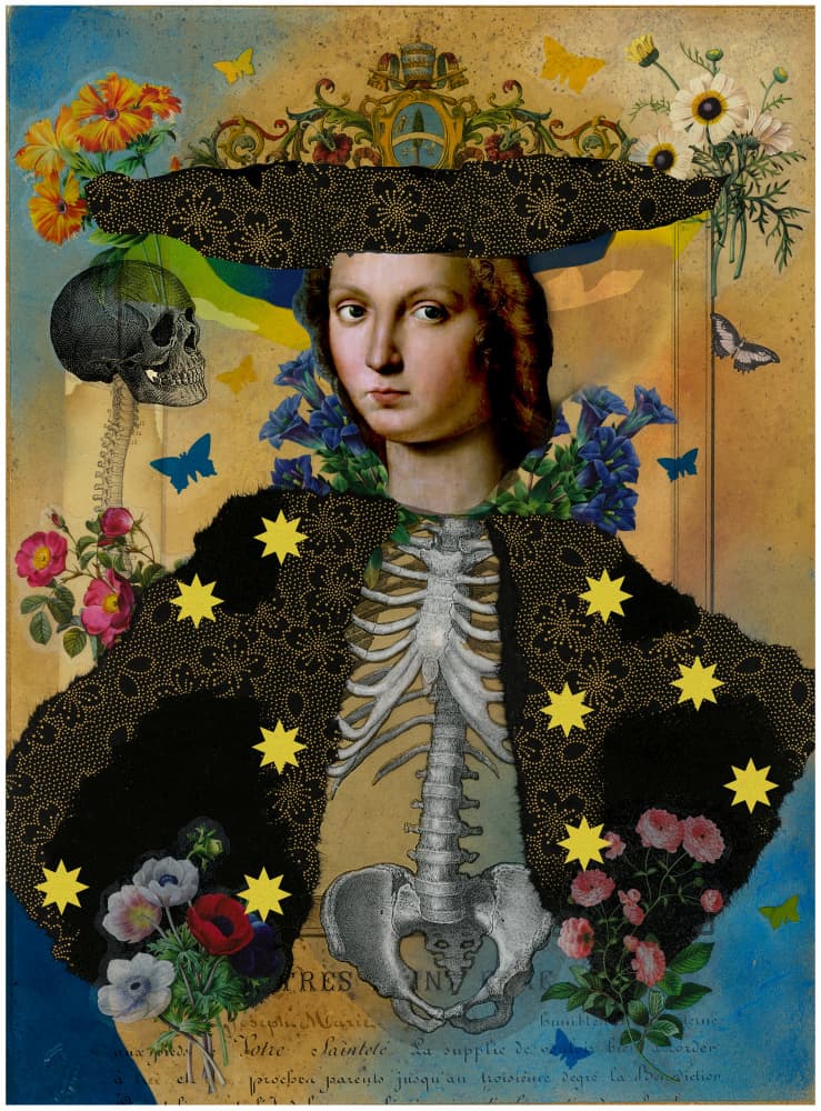 Crowned Skeleton Portrait by Pascal Bouchet-Spiegel — canvas wall art