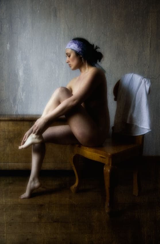 Nude Woman Contemplating by kenp — canvas wall art