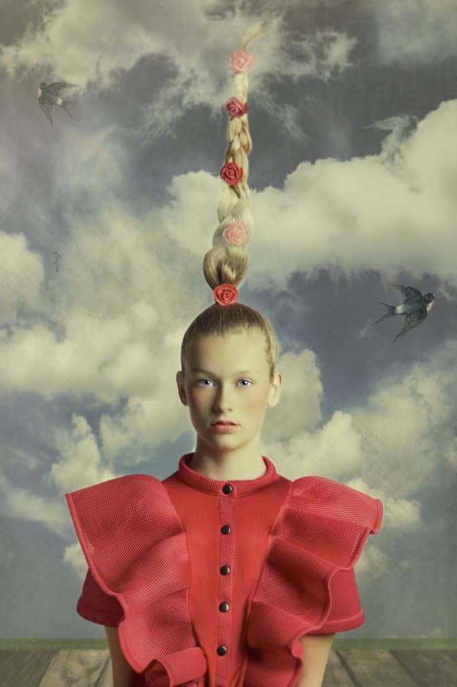 Dreamy Rose Braid Portrait by Carola Kayen-Mouthaan — canvas wall art