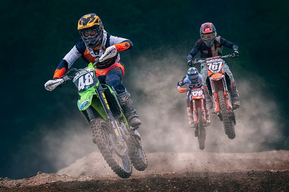 High-Flying Motocross Action by Ben.C.L — canvas wall art