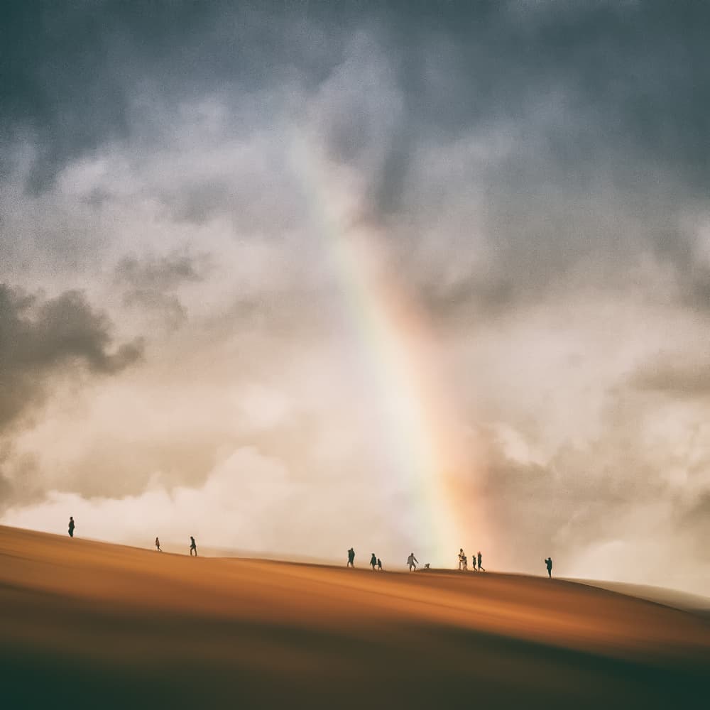 Desert Rainbow Adventure by Uschi Hermann — canvas wall art