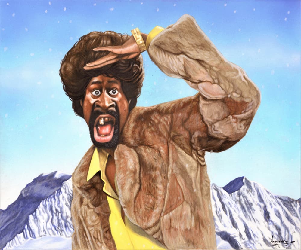Surprised Fur Coat Man by Manasseh Johnson Sr. — canvas wall art