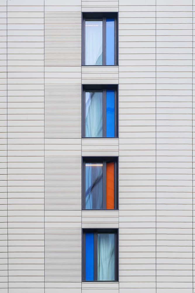 Colorful Building Windows by Rafael L. Bardají — canvas wall art