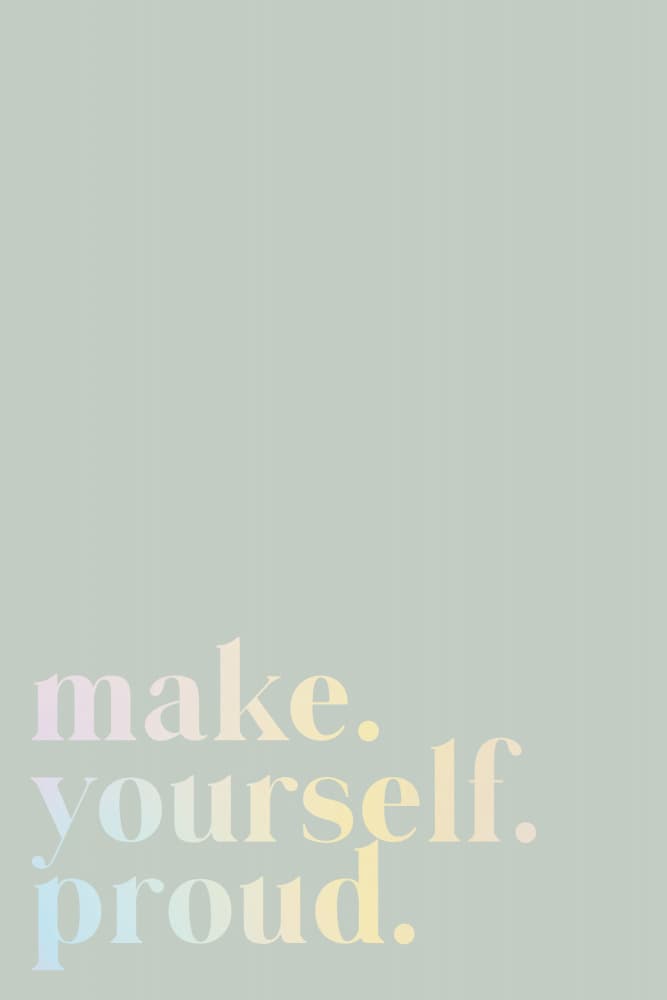 Make Yourself Proud Quote Mint and Gradient by uplusmestudio — canvas wall art