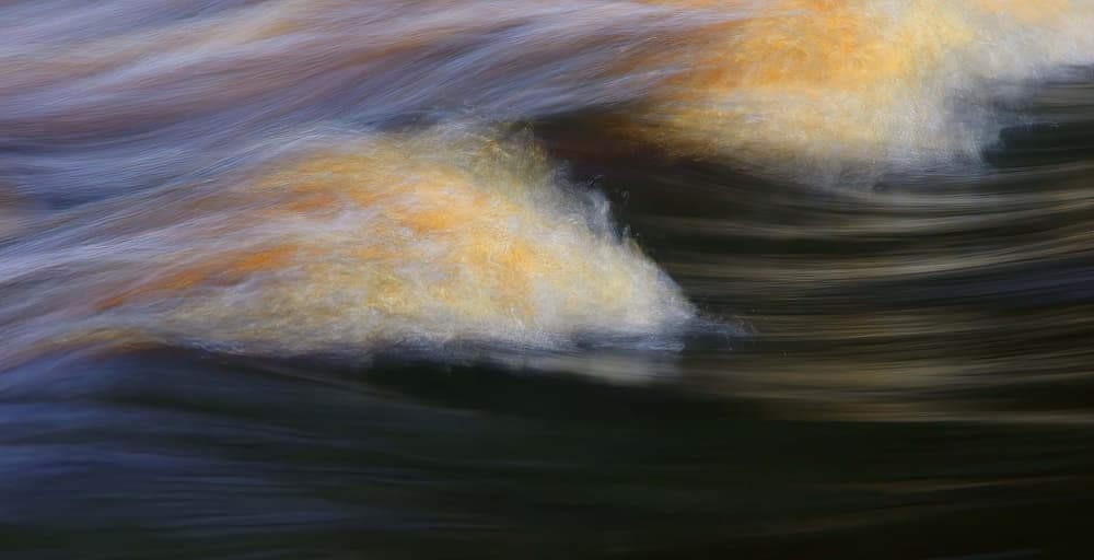 Golden Water Flow by Ylva Sjögren — canvas wall art