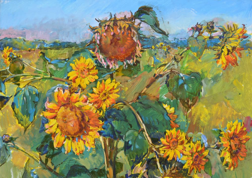 Golden Sunflower Field by Andrii Kutsachenko — canvas wall art