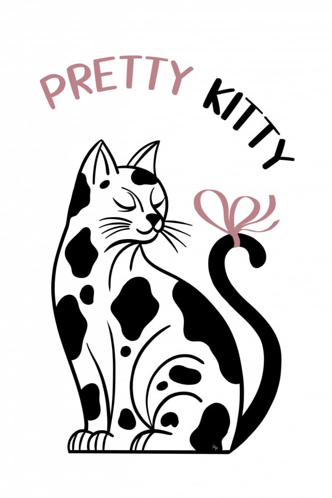 Pretty Kitty With Bow by Martina — canvas wall art