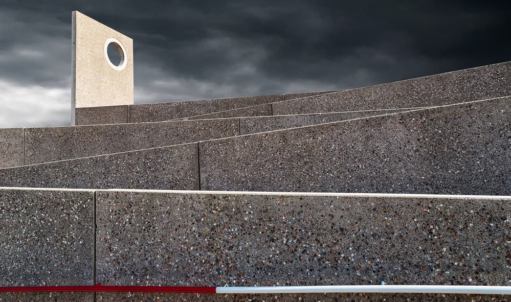 Brutalist Steps Dark Sky by Eric Mattheyses — canvas wall art
