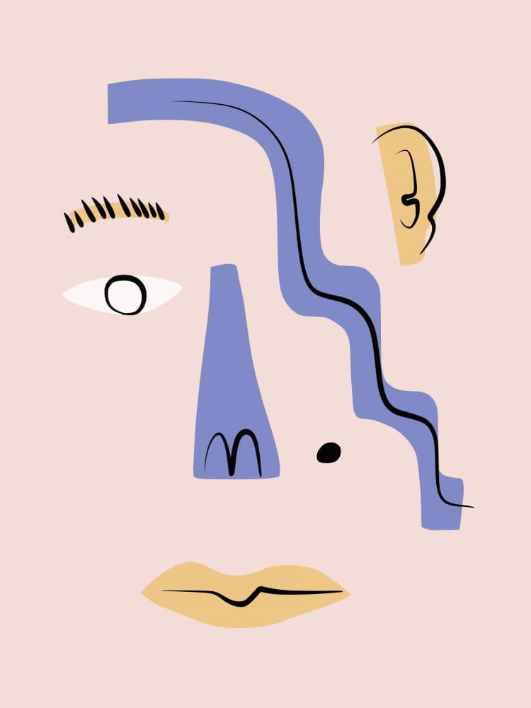 Abstract Lavender Face by Little Dean — canvas wall art
