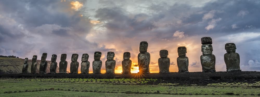 Easter Island Moai Sunset by Karsten Wrobel — canvas wall art