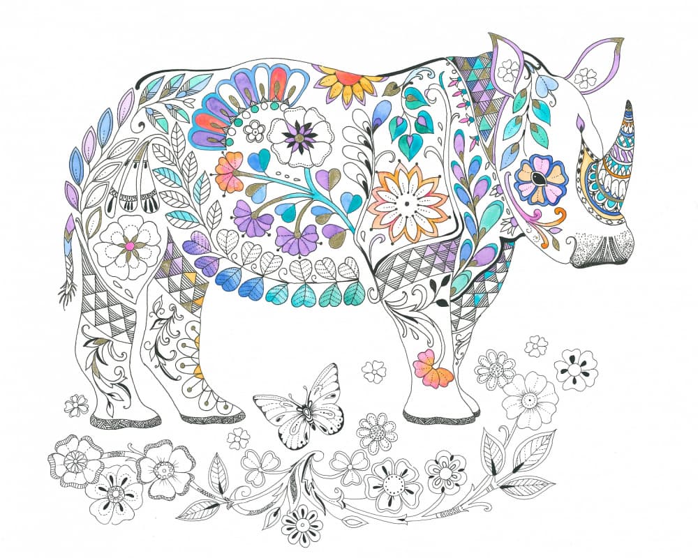 Rhinoceros Delicate Tints 2 by Isabelle Brent — canvas wall art