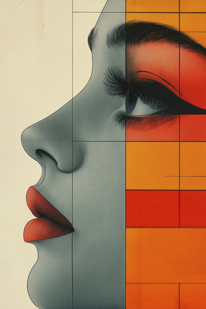 Geometric Profile Woman by Mauro — canvas wall art