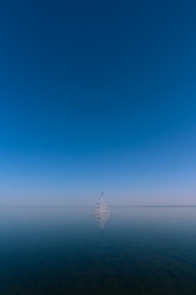 Blue Pyramid Reflection by Bethany Young — canvas wall art