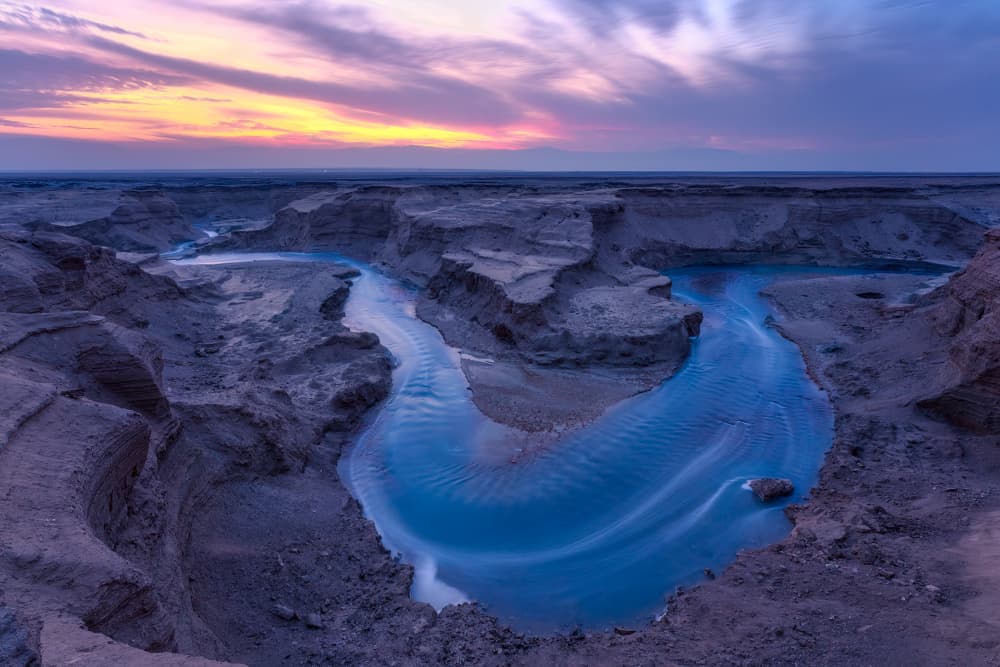 Winding Canyon River Sunset by Arie Burla — canvas wall art