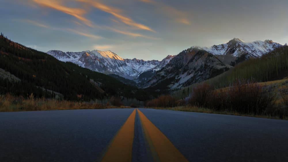 Autumn Mountain Road by Qing Zhao — canvas wall art