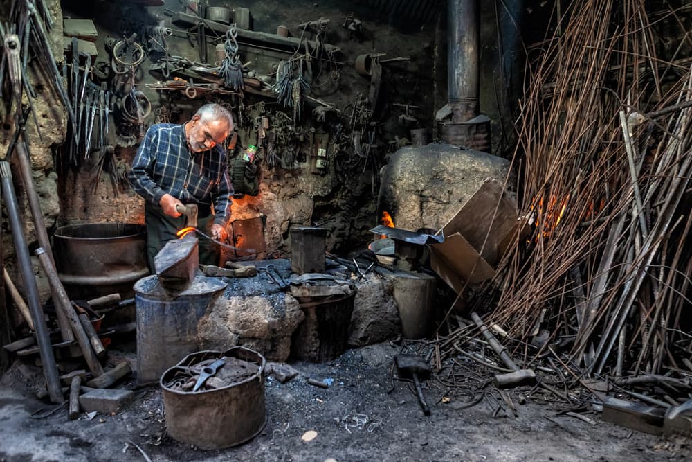 Traditional Blacksmith at Work by Mohammadreza Momeni — canvas wall art