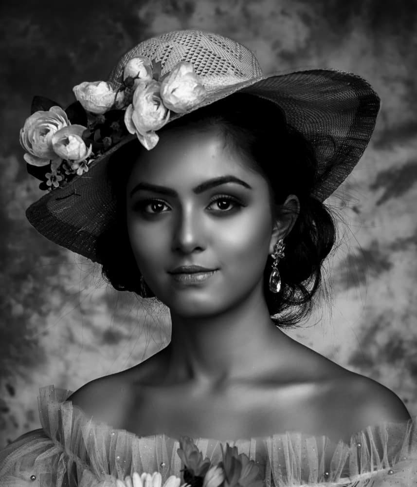 Elegant Woman in Hat by PARTHA BHATTACHARYYA — canvas wall art