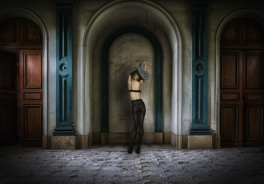 Woman In Grand Hall by Holger Droste — canvas wall art