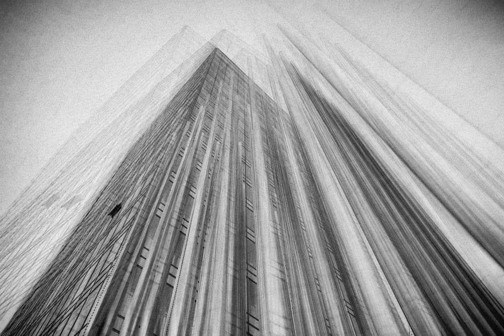Streaked Skyscraper Lines by Roswitha Schleicher-Schwarz — canvas wall art