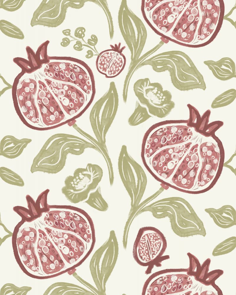 Pomegranates Pattern by Anis Illustration — canvas wall art