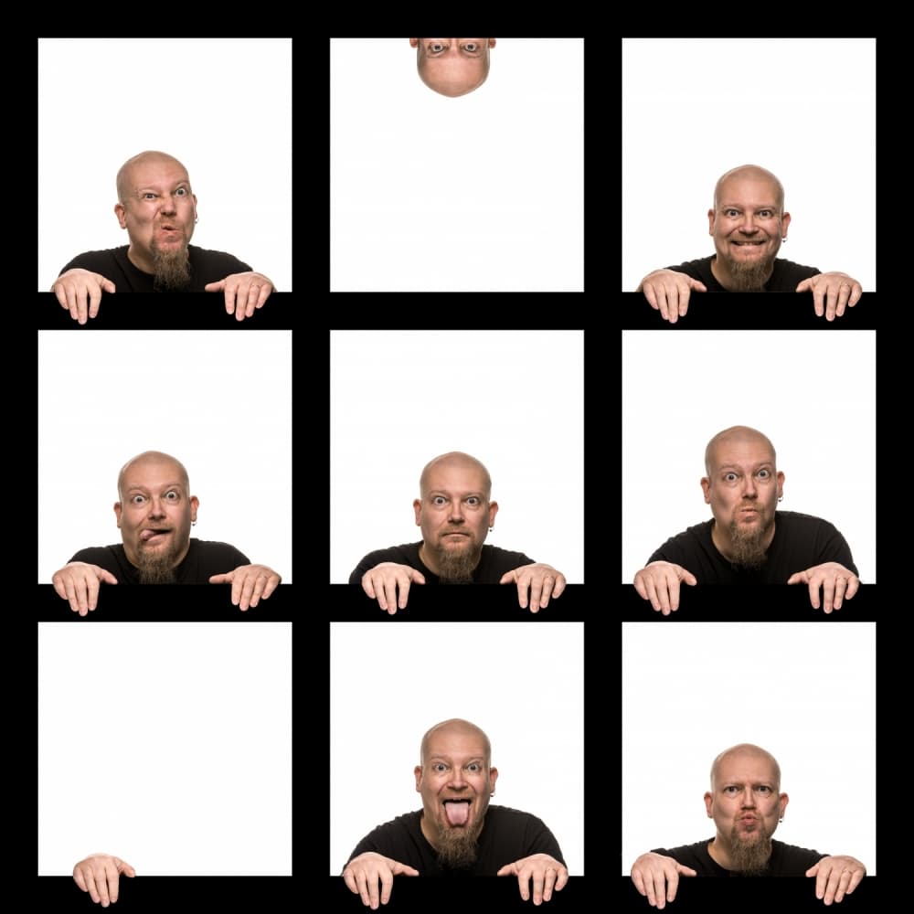 Man Making Faces by Petri Damstén — canvas wall art
