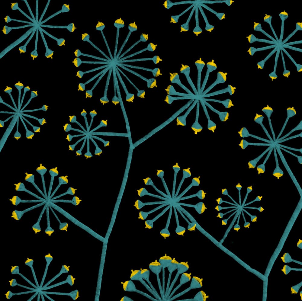 Abstract Teal Blooms by Martina Scott — canvas wall art