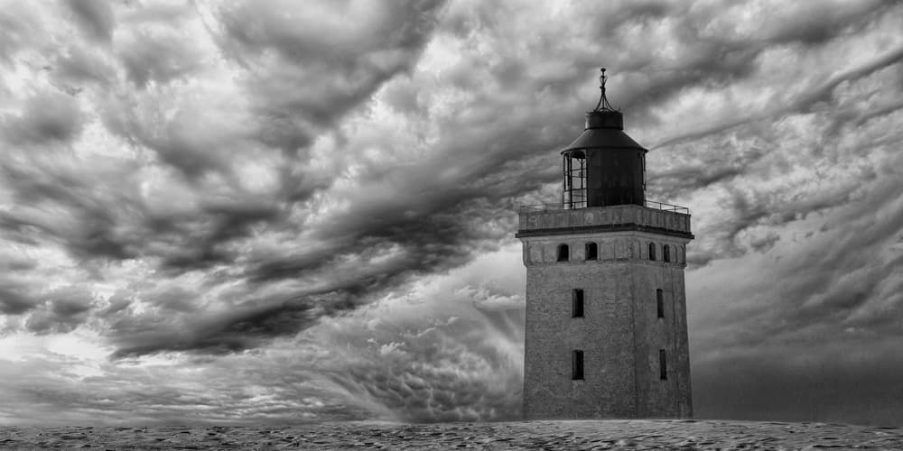 Stormy Lighthouse by Leif Løndal — canvas wall art