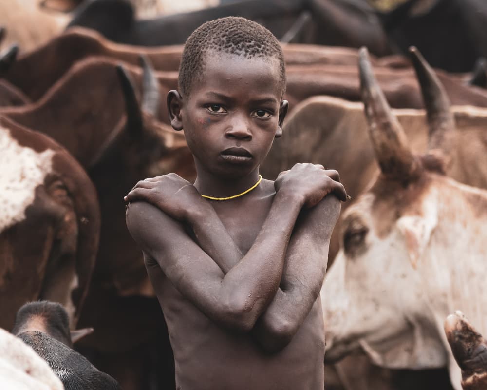 Dinka Child's Gaze by Tori E Bohn — canvas wall art